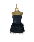 Retro Party Strapless Feather Trim Top - Funkify