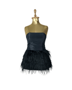 Retro Party Strapless Feather Trim Top - Funkify