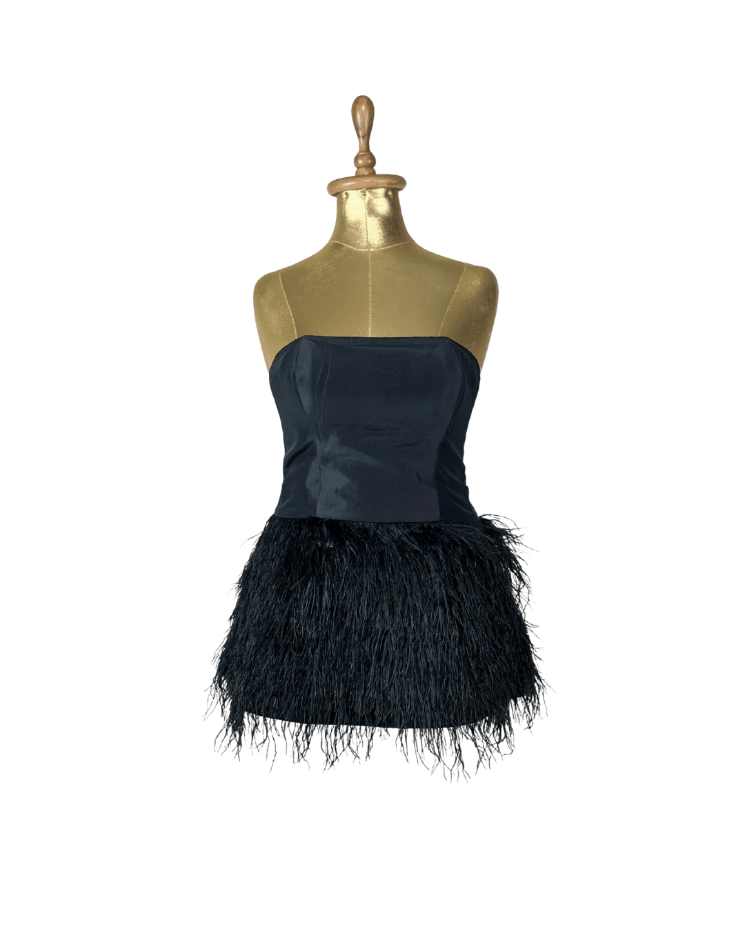 Retro Party Strapless Feather Trim Top - Funkify