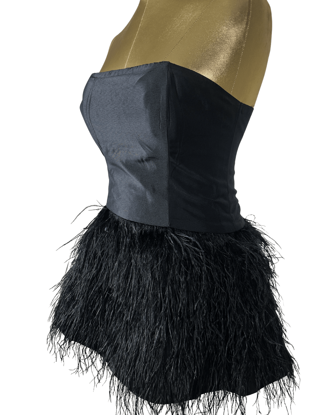 Retro Party Strapless Feather Trim Top - Funkify