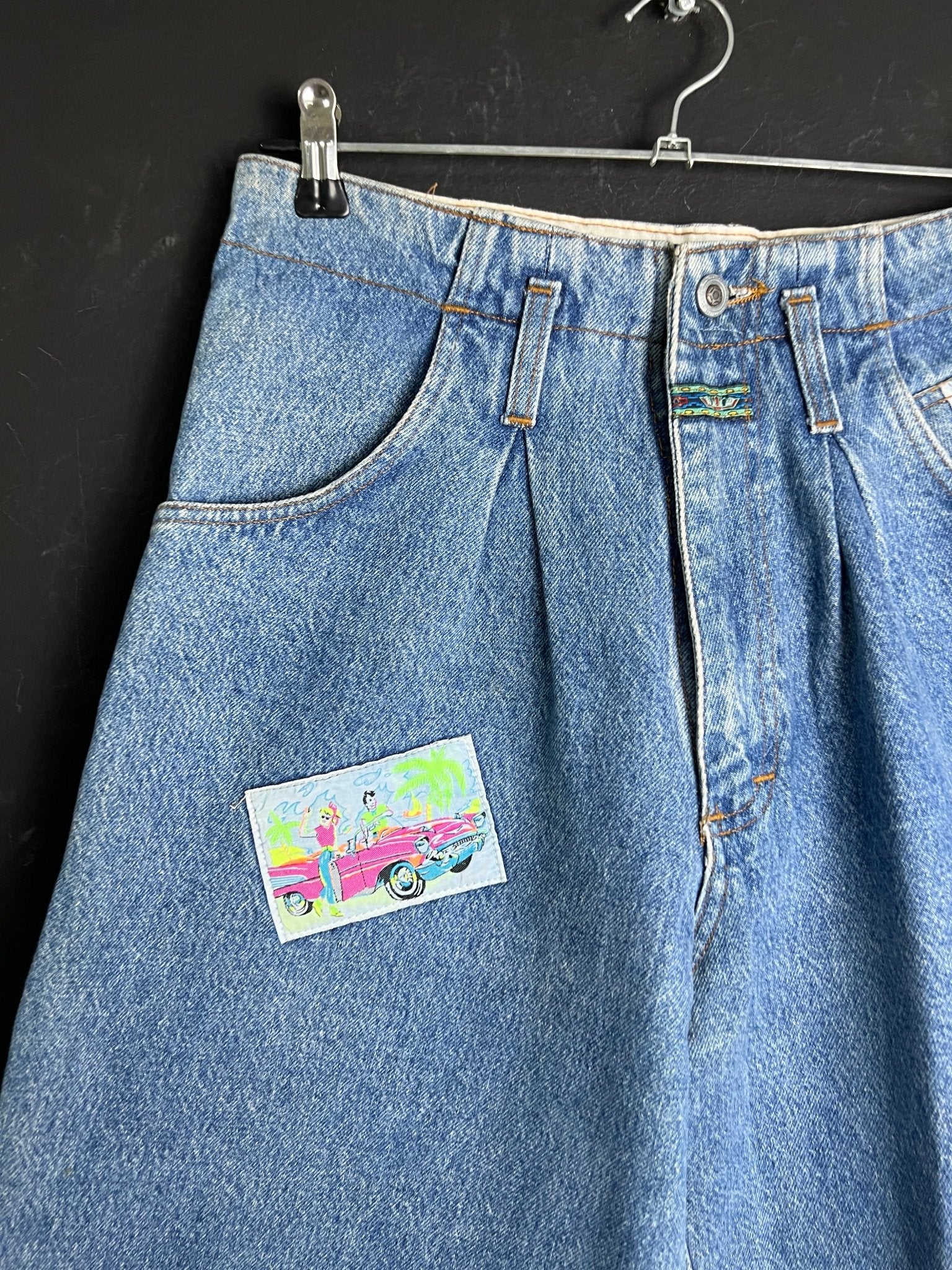Retro Patched Women's Jeans Medium - Funkify