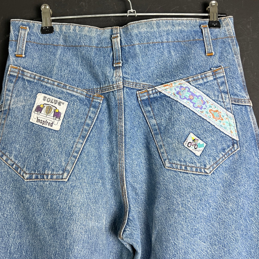 Retro Patched Women's Jeans Medium - Funkify