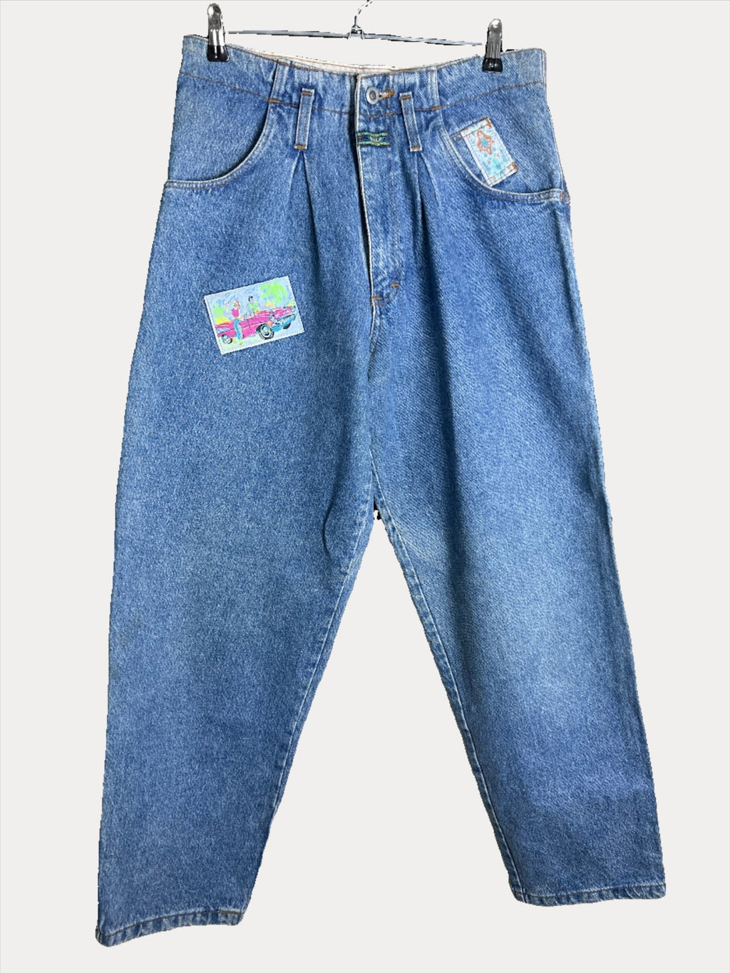 Retro Patched Women's Jeans Medium - Funkify