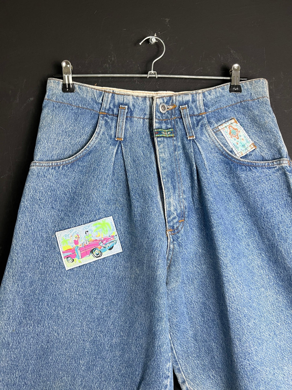 Retro Patched Women's Jeans Medium - Funkify