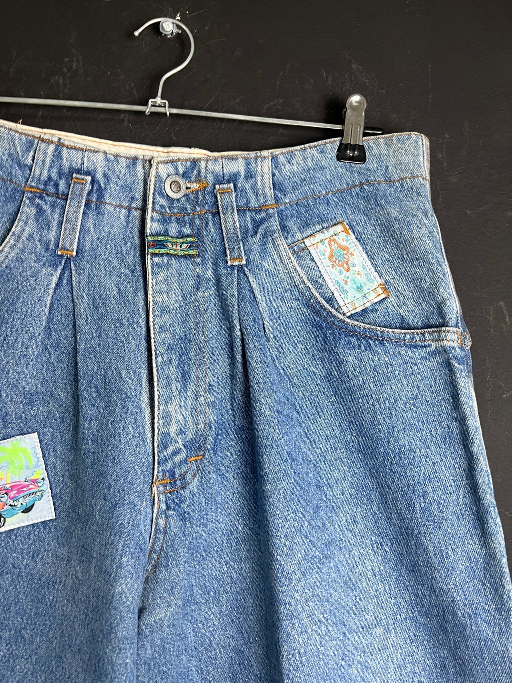 Retro Patched Women's Jeans Medium - Funkify