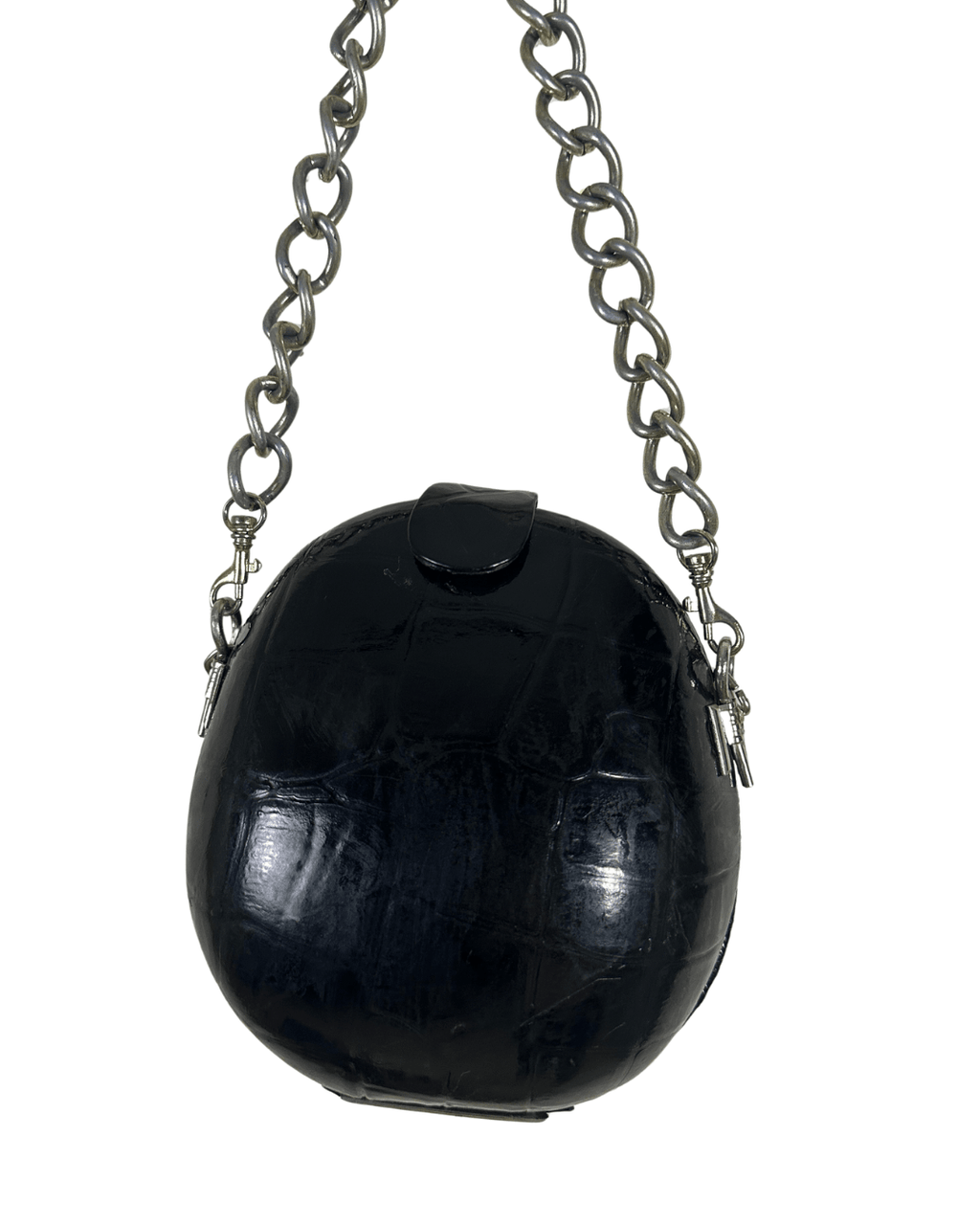Retro Structured Round Statement Bag with Chunky Chain - Funkify