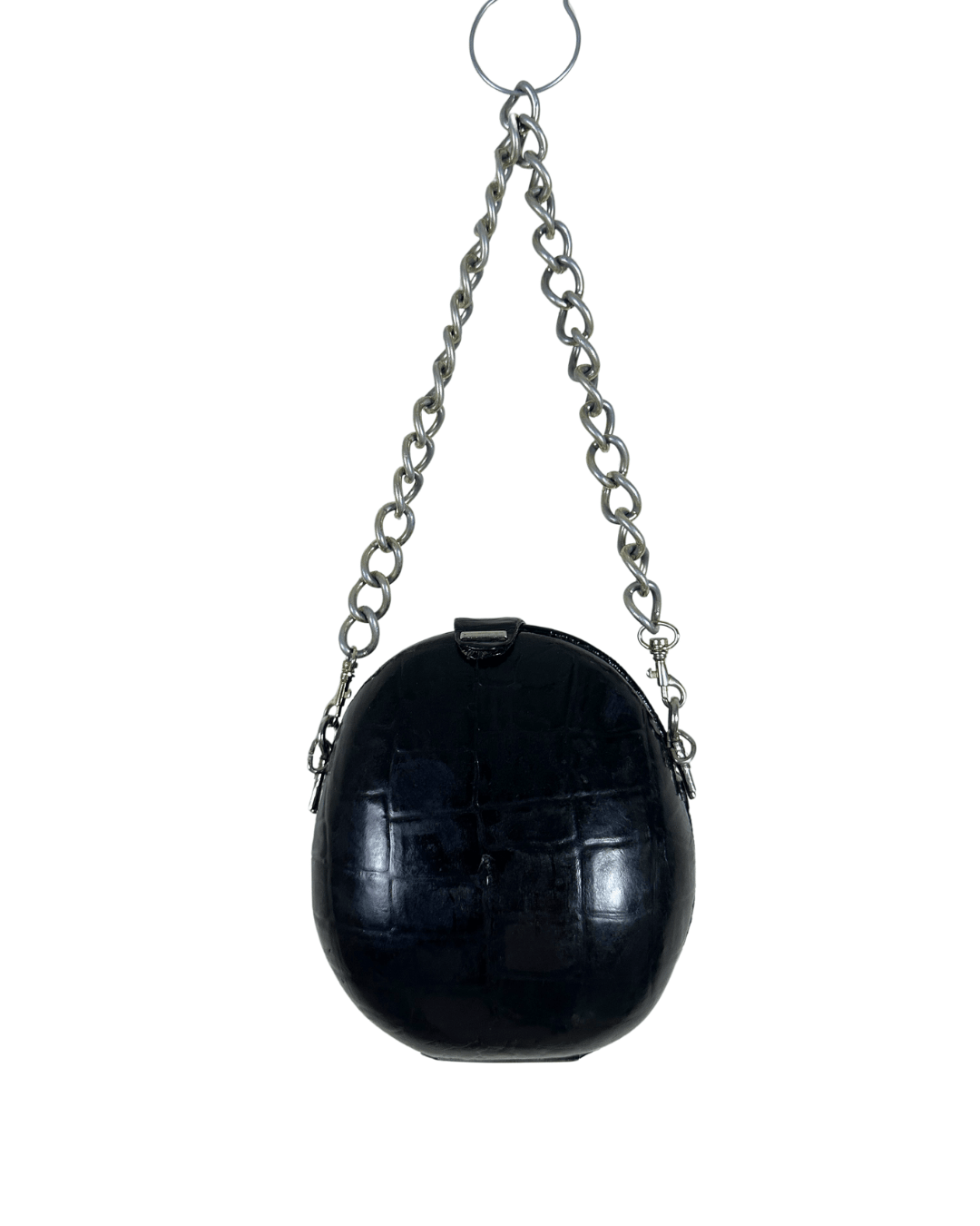 Retro Structured Round Statement Bag with Chunky Chain - Funkify