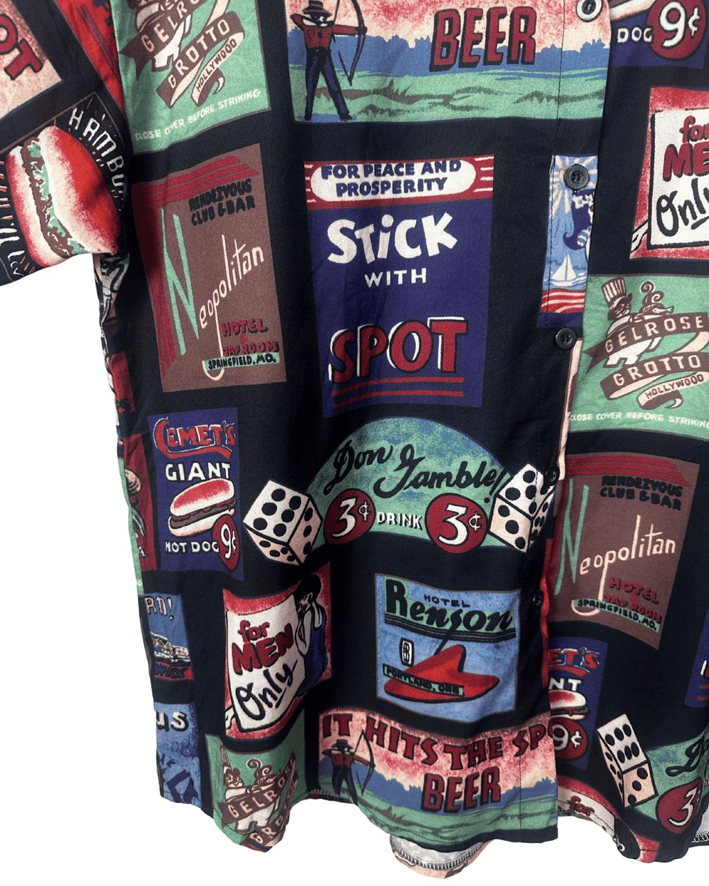 Retro Vintage Advertising Print Shirt - XL - Funkify