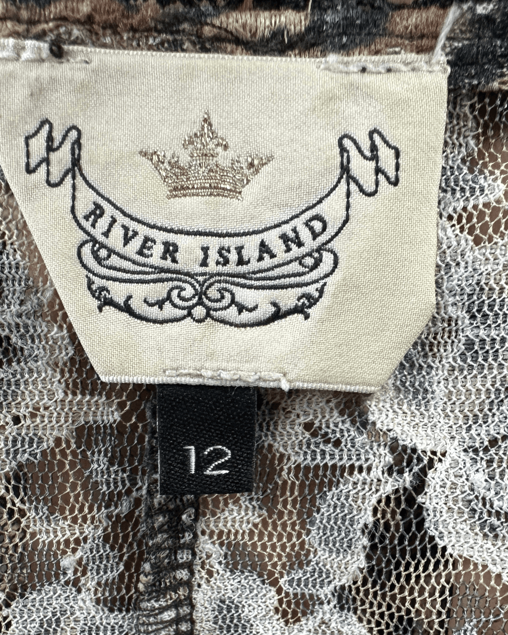 River Island Assymetrical Leopard Tank Top with Lace Trim - Funkify
