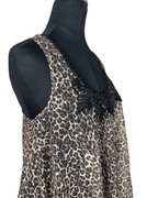 River Island Assymetrical Leopard Tank Top with Lace Trim - Funkify