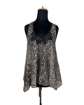 River Island Assymetrical Leopard Tank Top with Lace Trim - Funkify