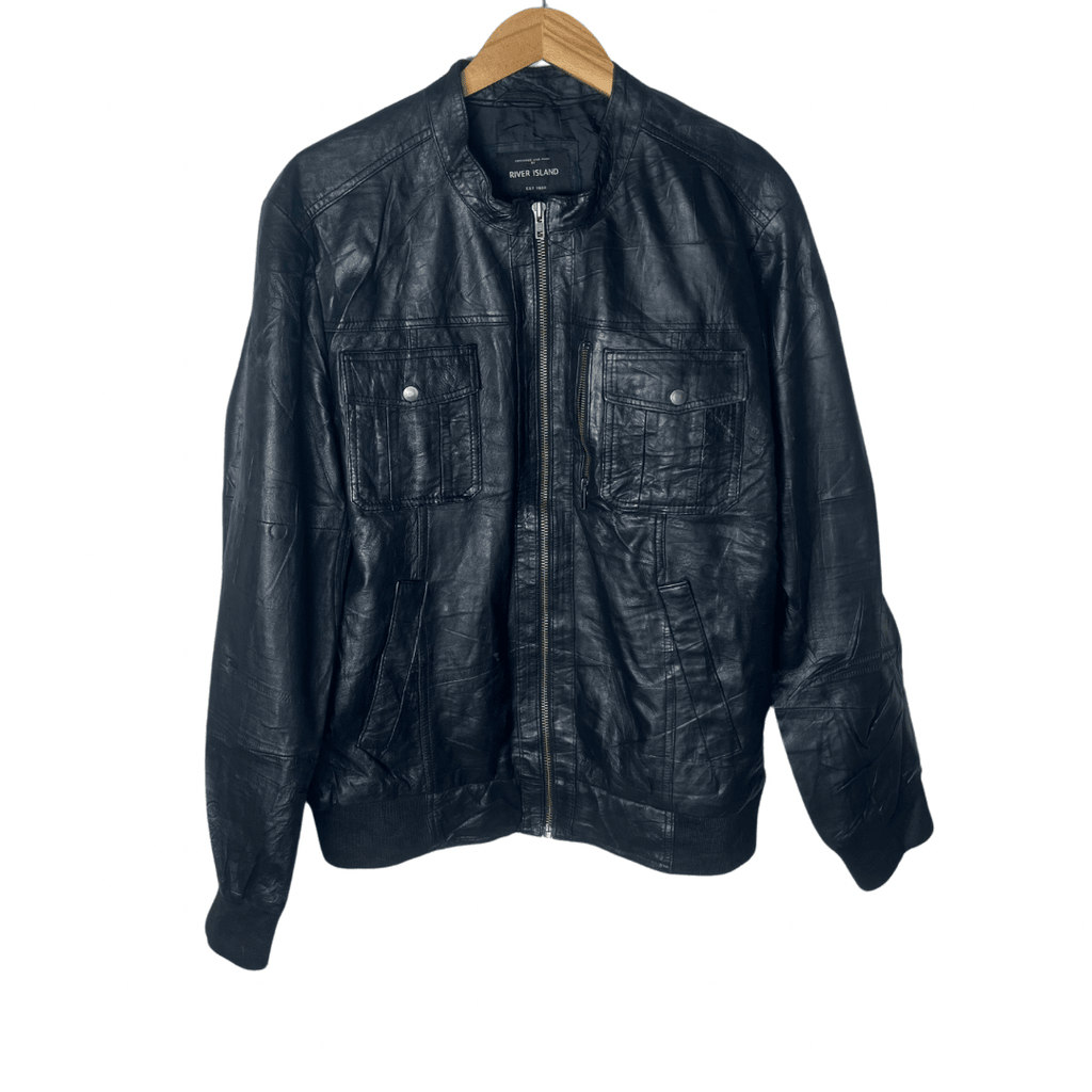 River Island Leather Jacket XL - Funkify