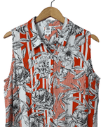Rivers Stripe and Floral Sleeveless Shirt - Women's 2XL - Funkify