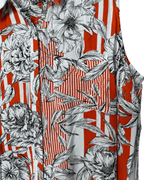Rivers Stripe and Floral Sleeveless Shirt - Women's 2XL - Funkify
