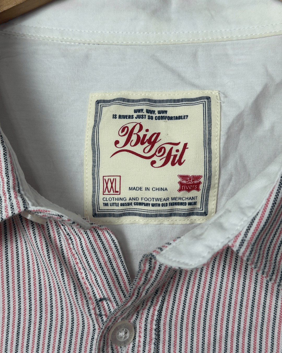 Rivers Striped Shirt - Big Fit Men's 2XL - Funkify