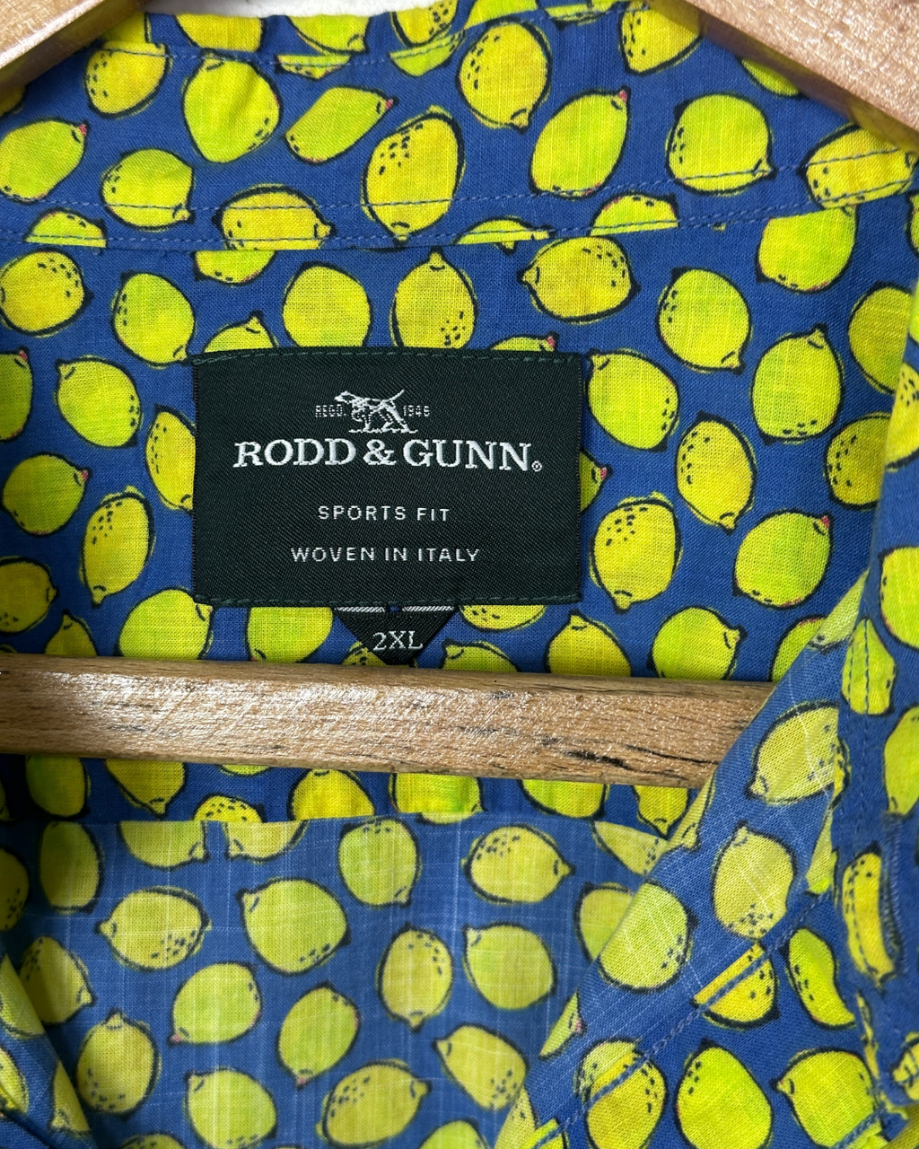 Rodd & Gunn Lemon Pattern Shirt 2XL - Funkify