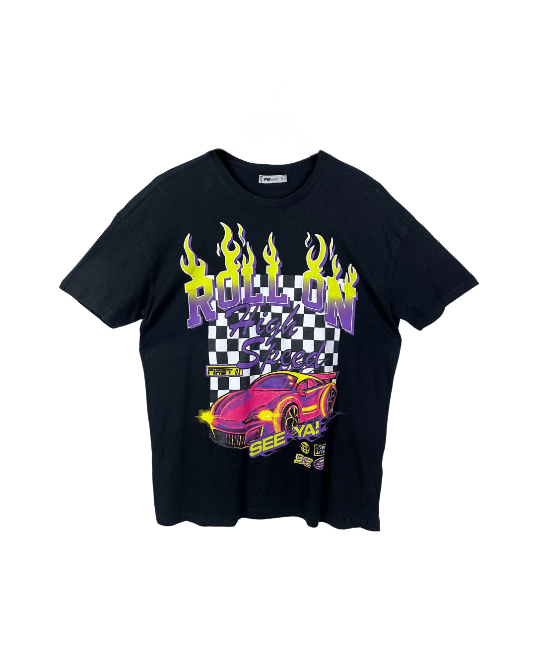 Roll On Racing Graphic T-Shirt Large - Funkify