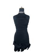 Ruched Strapless Dress with Sculptural Hem - Funkify