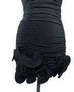 Ruched Strapless Dress with Sculptural Hem - Funkify