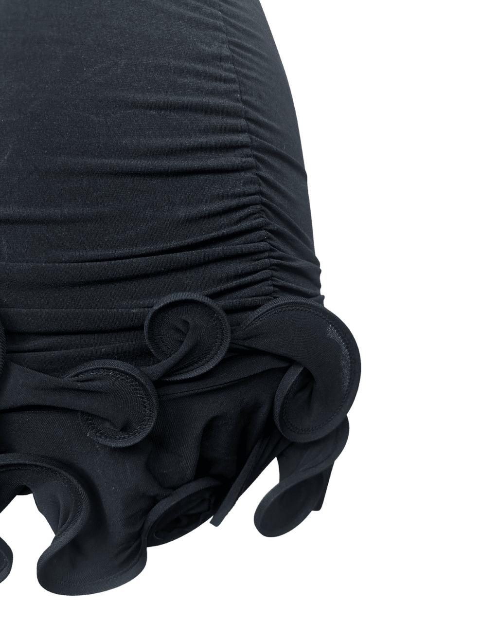 Ruched Strapless Dress with Sculptural Hem - Funkify