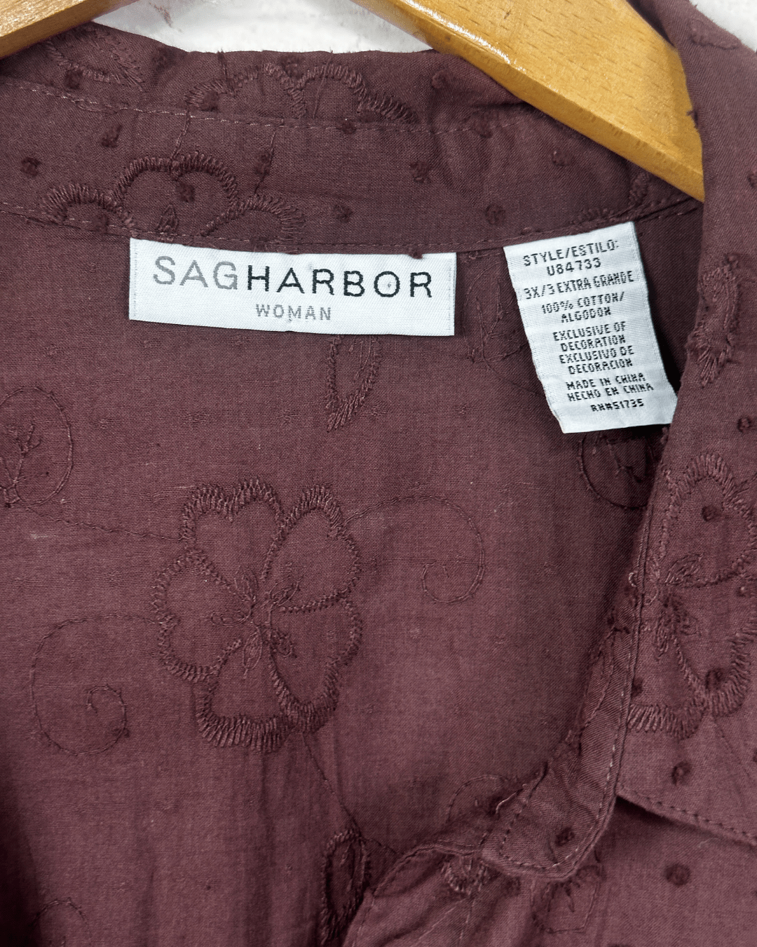 Sagharbor Embroidered Women's Shirt 3XL - Funkify