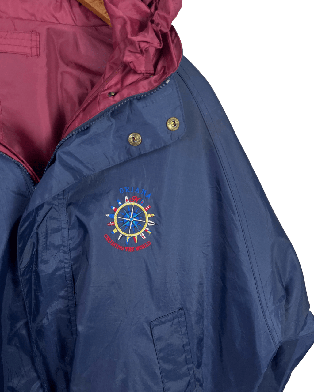 Sail Away 2in1 Reversible Nylon Jacket with Foldable Hood - Funkify