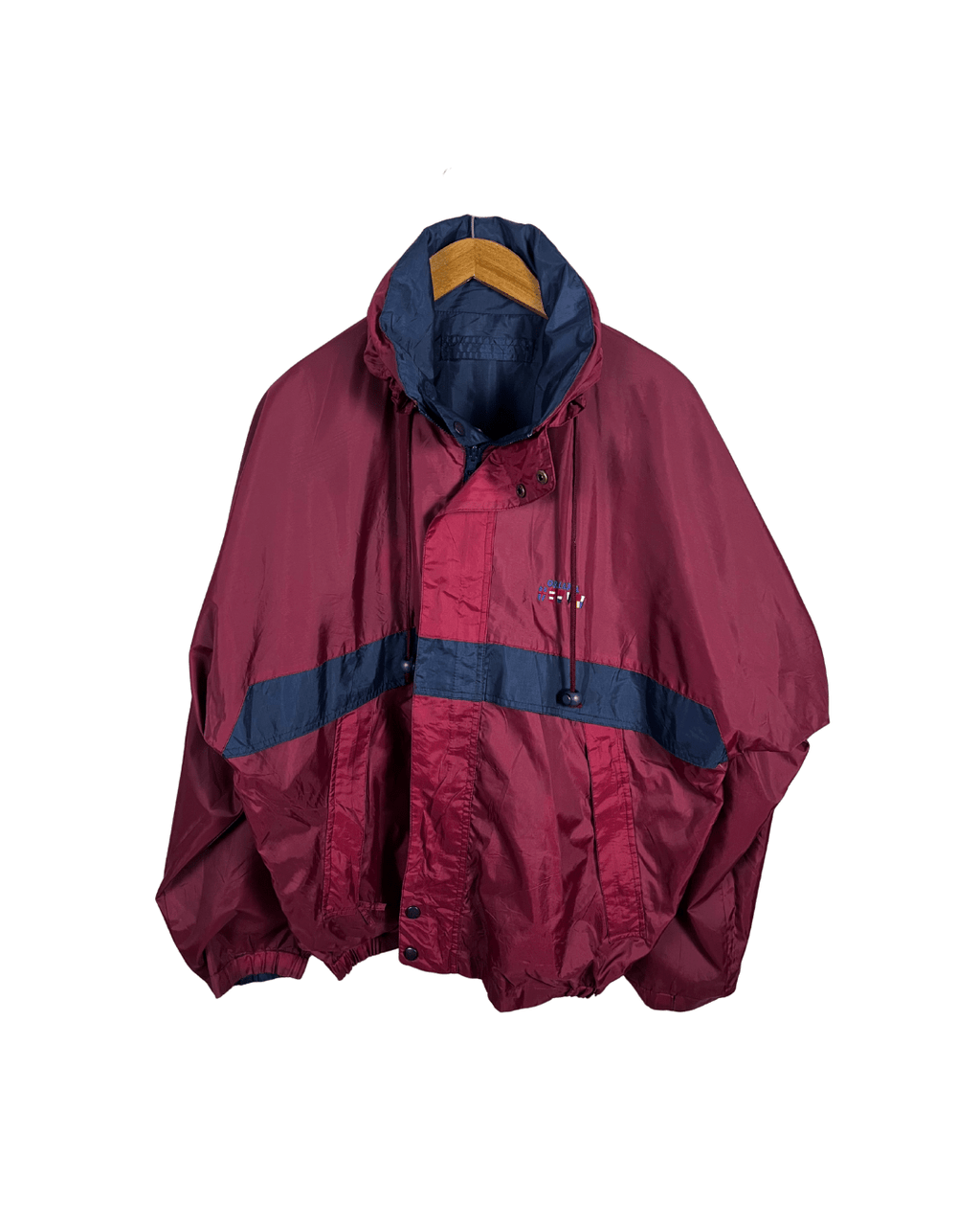 Sail Away 2in1 Reversible Nylon Jacket with Foldable Hood - Funkify