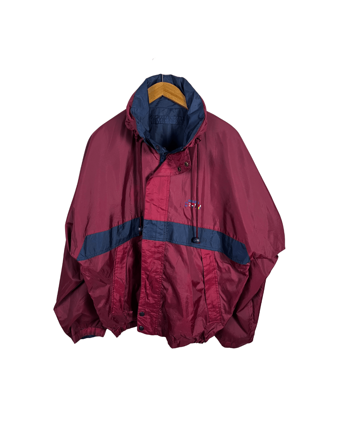 Sail Away 2in1 Reversible Nylon Jacket with Foldable Hood - Funkify