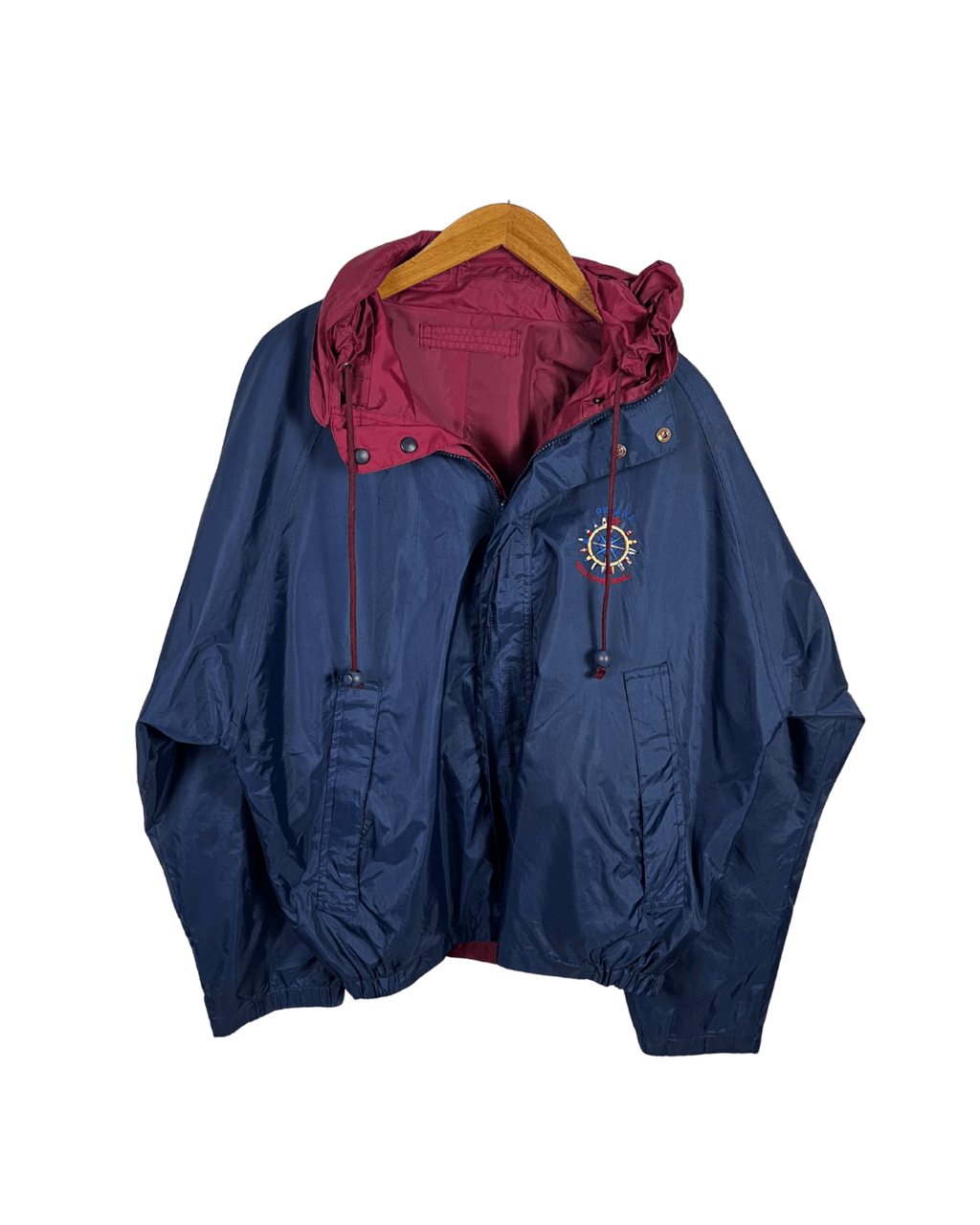 Sail Away 2in1 Reversible Nylon Jacket with Foldable Hood - Funkify