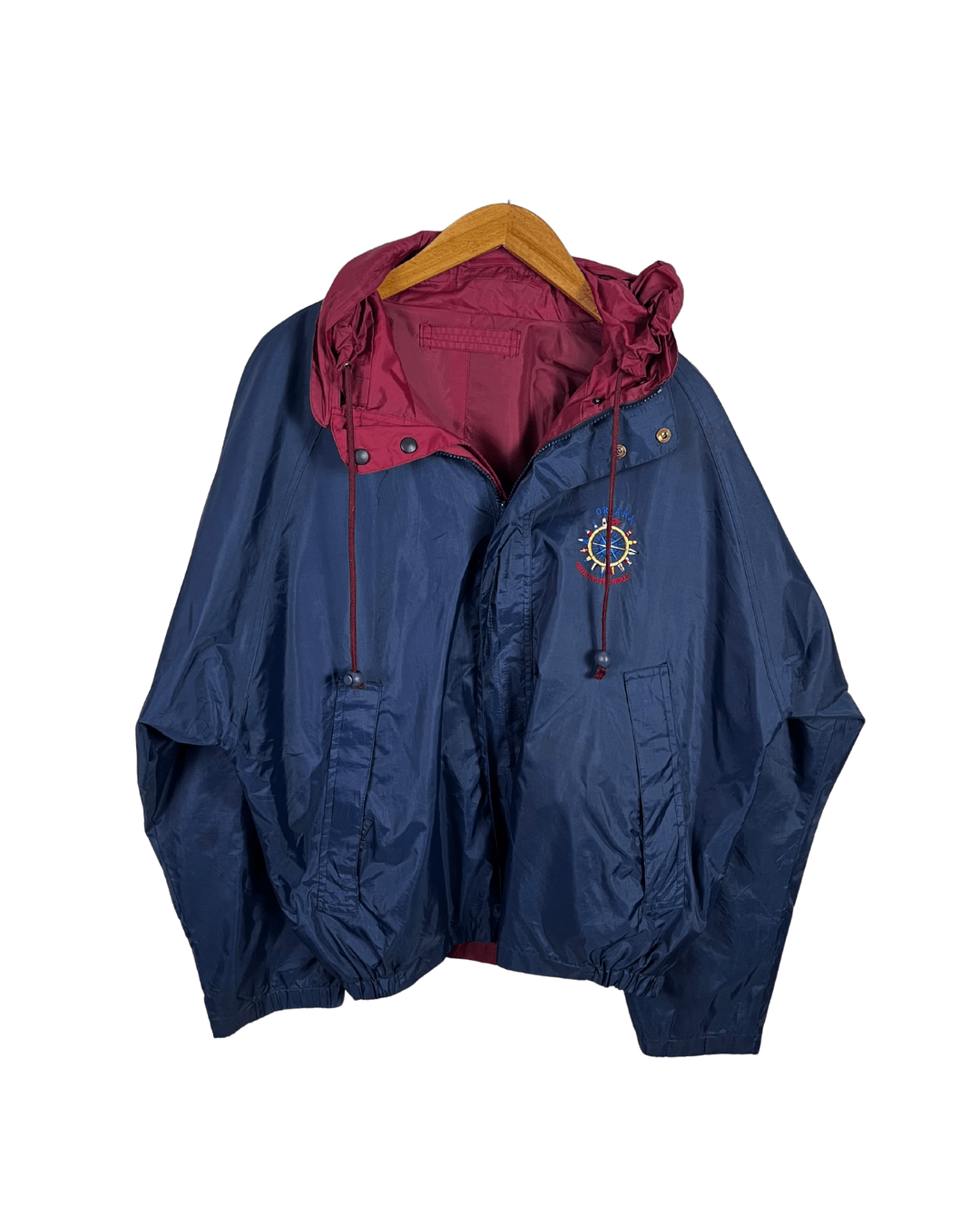 Sail Away 2in1 Reversible Nylon Jacket with Foldable Hood - Funkify