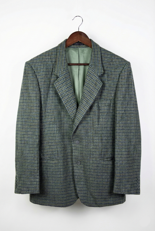 Vintage Adolfo Trabaldo Checkered Wool Blazer - 52