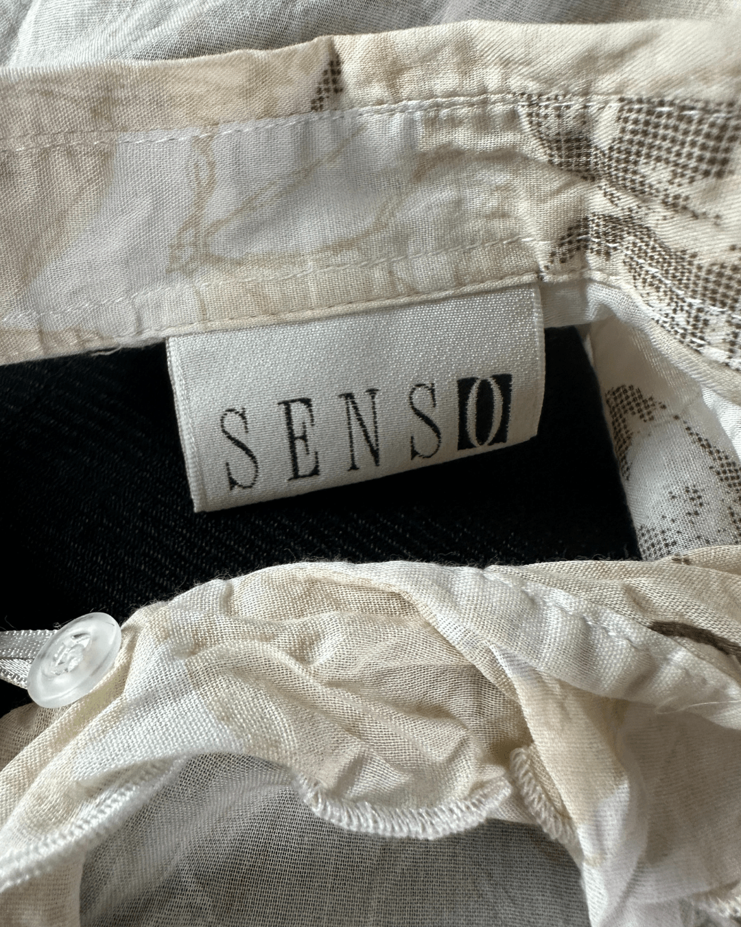 Senso Crinkled Ruffle Front Floral Blouse - Funkify