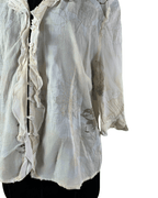 Senso Crinkled Ruffle Front Floral Blouse - Funkify