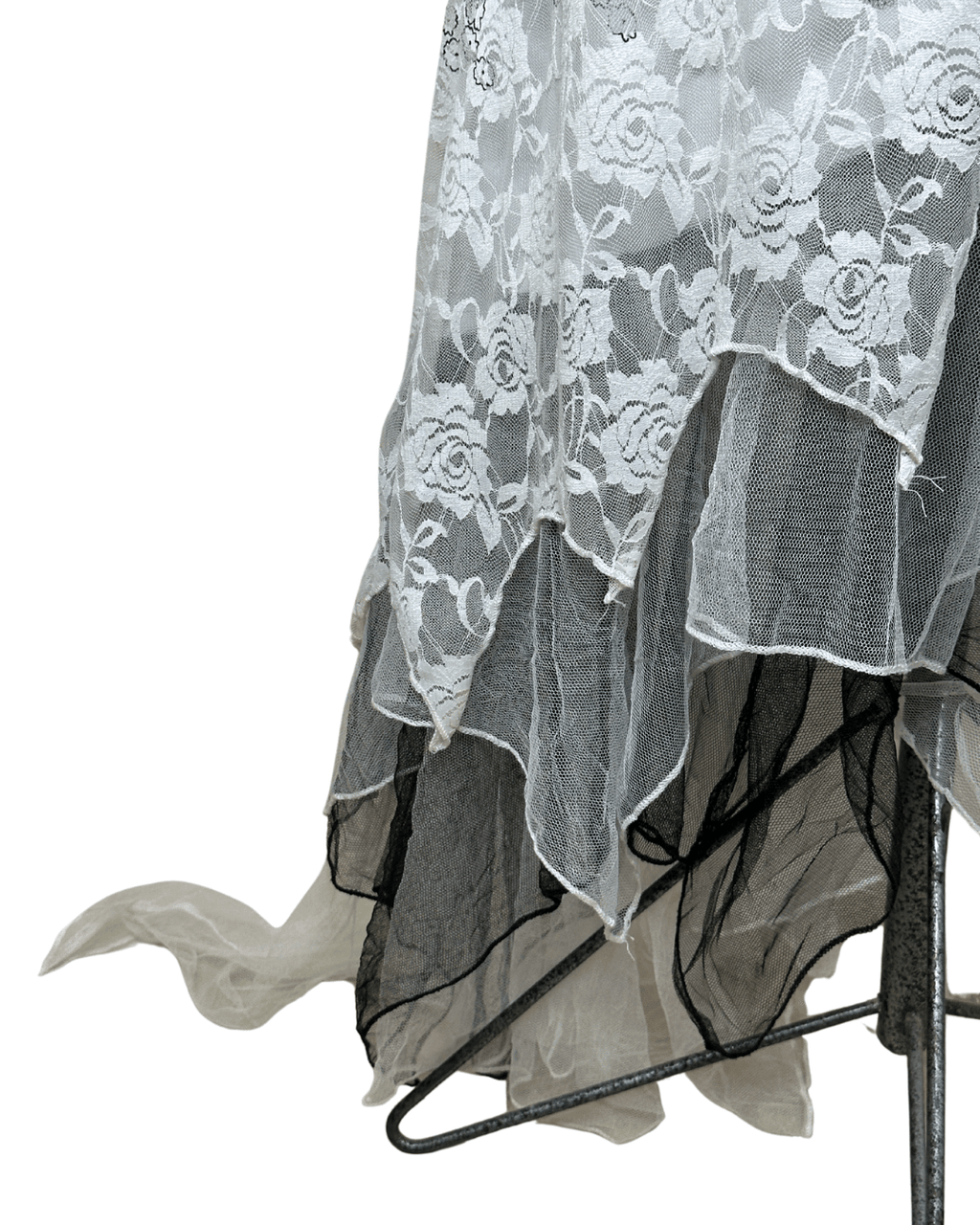 Sequined Lace Maxi Dress with Asymmetrical Hem - Funkify