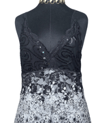 Sequined Lace Maxi Dress with Asymmetrical Hem - Funkify