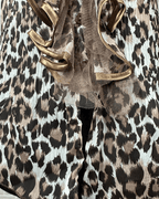 Sheer Ruffled Animal Print Blouse - Funkify