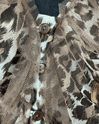 Sheer Ruffled Animal Print Blouse - Funkify