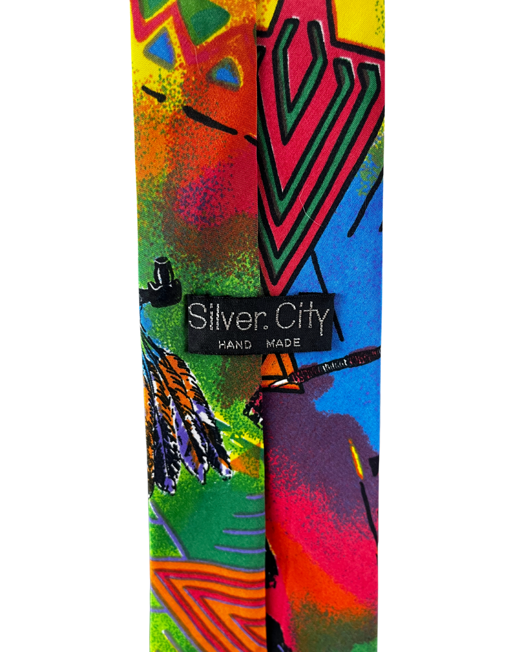 Silver City Tribal Pattern Necktie 9 cm - Funkify