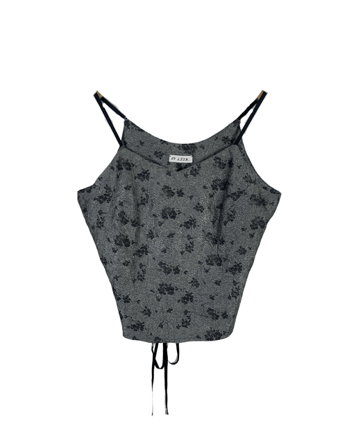 Silver Et Liza lace-up back cami top