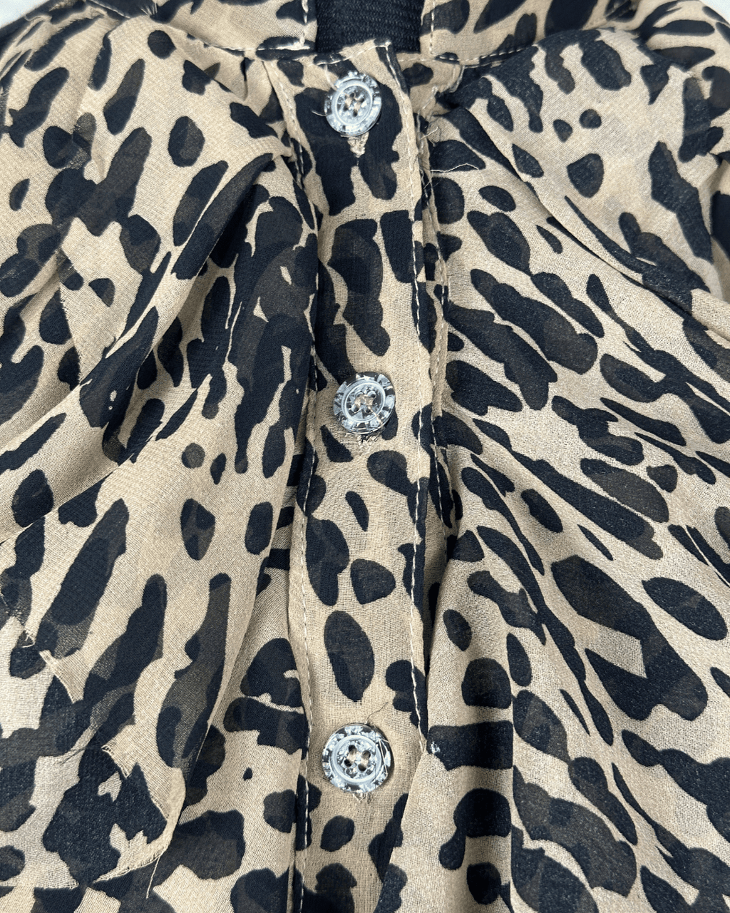 Sleeveless Leopard Print Ruffle Blouse - Funkify