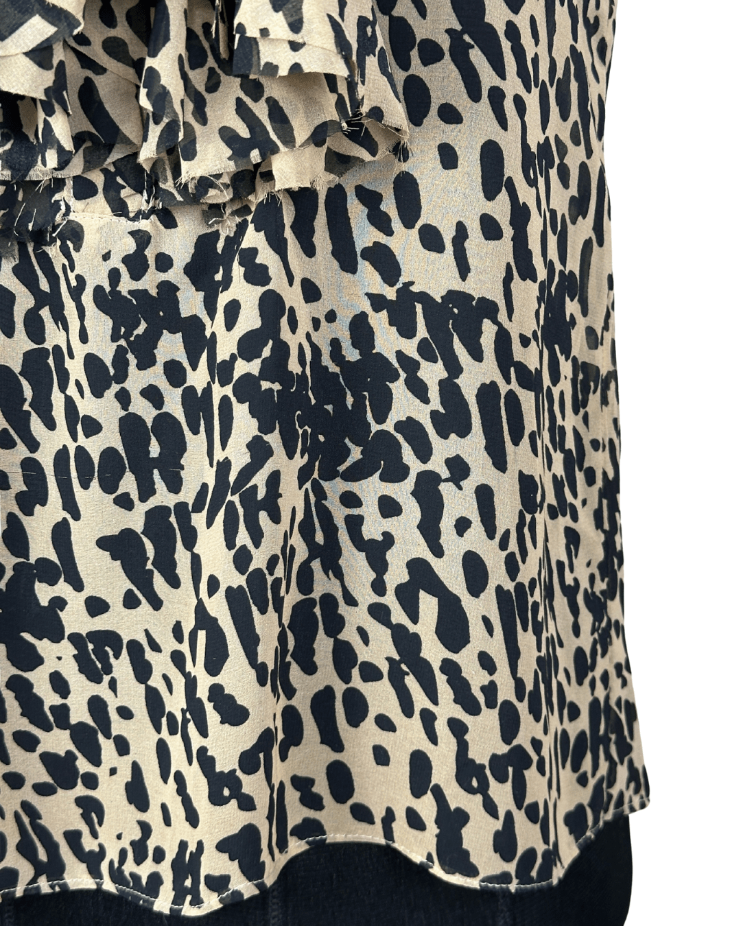 Sleeveless Leopard Print Ruffle Blouse - Funkify