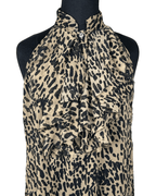 Sleeveless Leopard Print Ruffle Blouse - Funkify