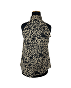 Sleeveless Leopard Print Ruffle Blouse - Funkify