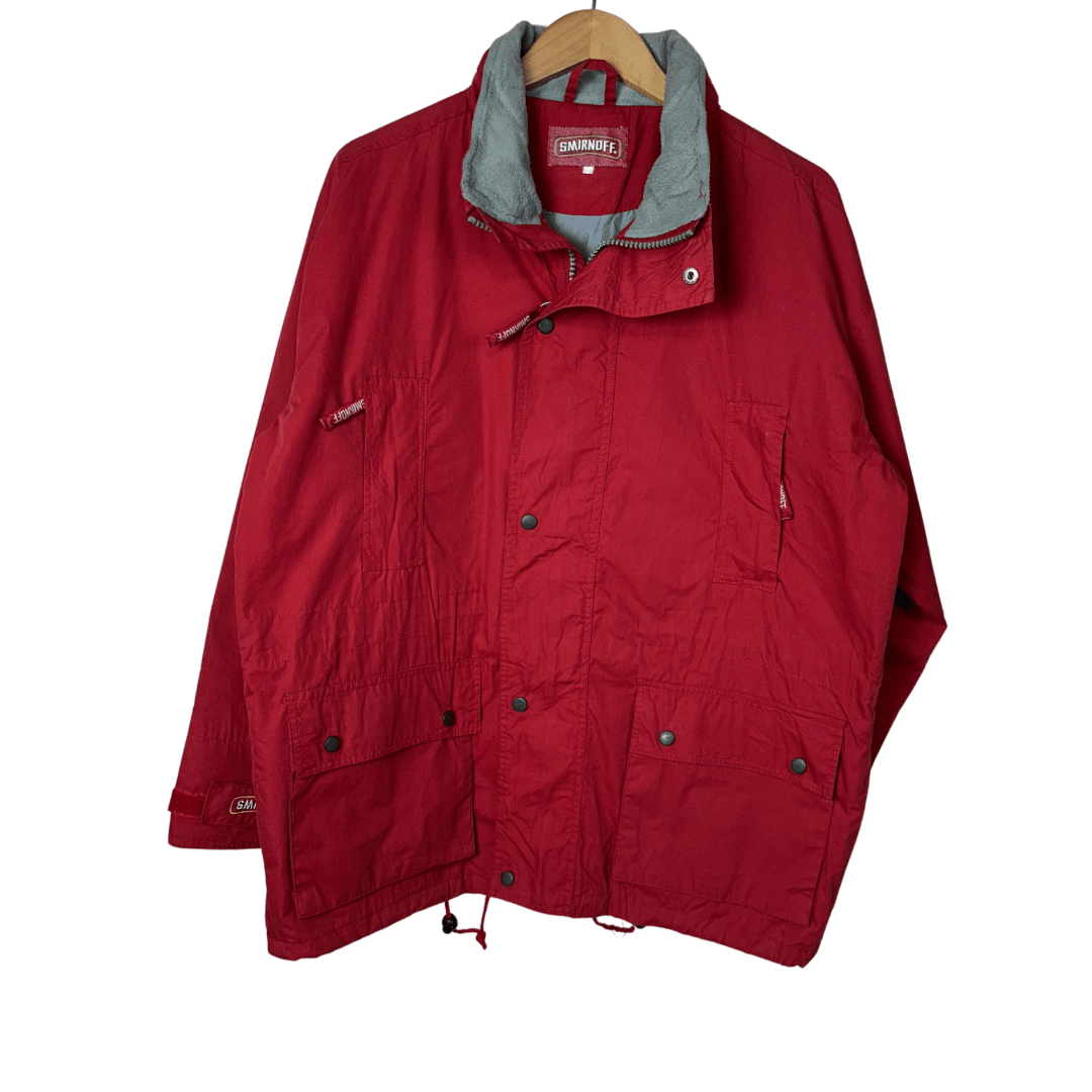 Smirnoff Red Jacket with Foldable Hood Large - Funkify
