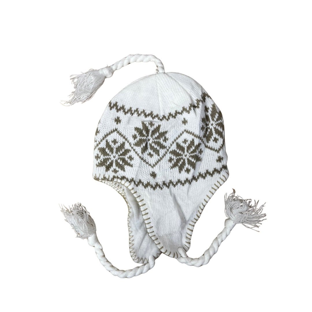 Snowflake Fleece - lined Earflap Beanie - Funkify