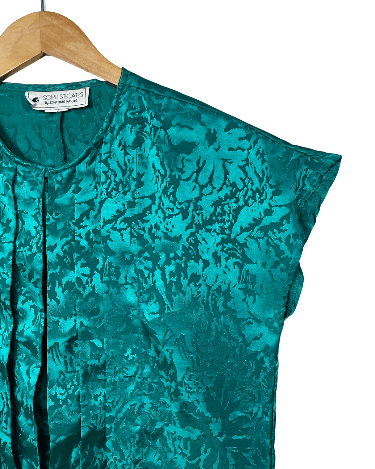 Sophisticates Teal pleated Blouse - Women's Medium - Funkify