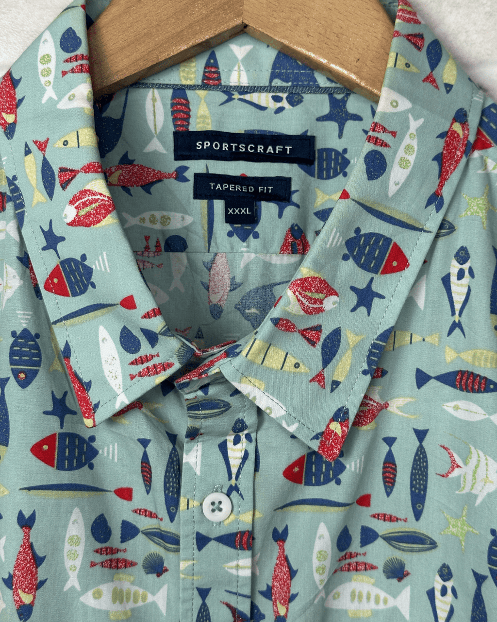 Sportscraft Fish Pattern. Shirt 3XL - Funkify