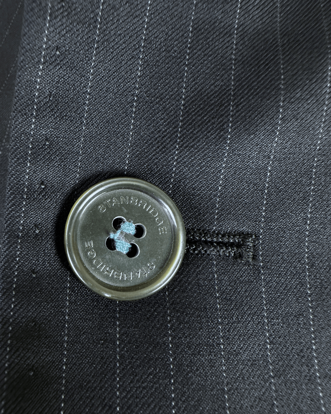 StanBridge Wool Pinstripe Navy Slimfit Blazer - EU 50 - Funkify