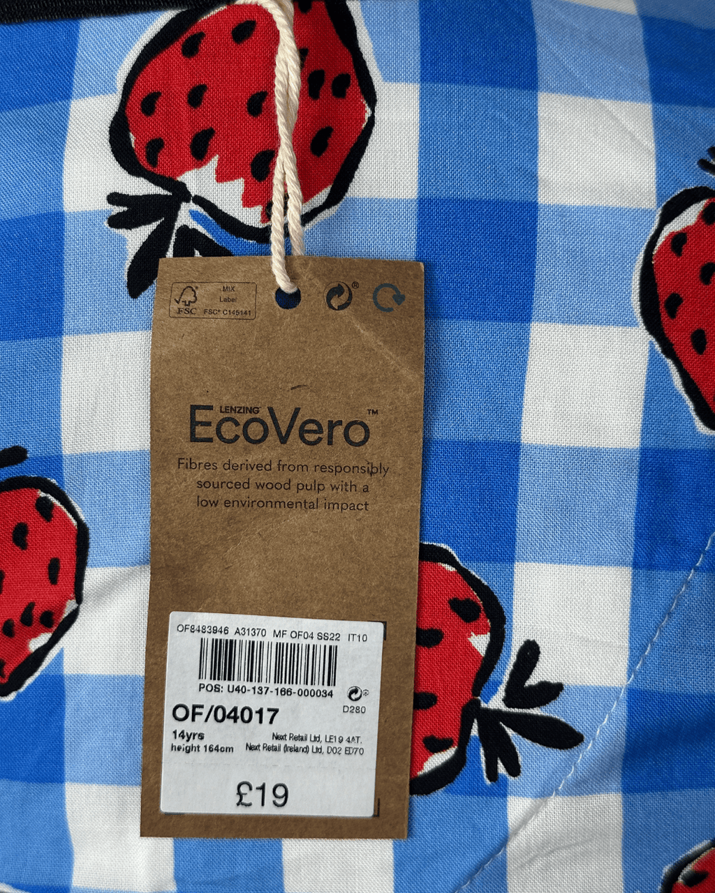 Strawberry Gingham Button - Down Dress Medium - Funkify