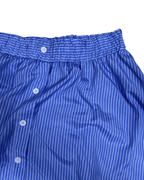 Striped Midi Skirt with Faux Button Front & Elastic Waist - Funkify